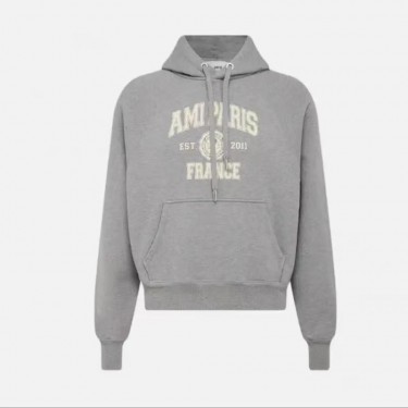 아미파리 FW22 퓨어 컬러 레터 로고 프린트 풀오버 긴팔 스웨트셔츠 그레이 (탑아미공장)