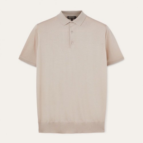 로로피아나 MM 폴로 셔츠 솔리드 로고 직통 반팔 폴로 남성용 그레이브라운 (B+공장)