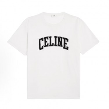 셀린느 FW25 루즈핏 라운드넥 반팔 티셔츠 남성용 화이트 (X공장)