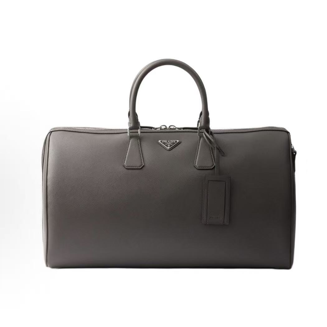 프라다 사피아노 에나멜 삼각 로고 레더 트래블백 2VC018