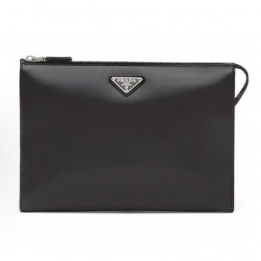 프라다 사피아노 페이턴트 레더 클러치 2VF030