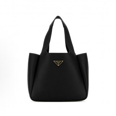 프라다 메탈 레터링 로고 레더 스몰 토트 쇼퍼백 1BG335 블랙
