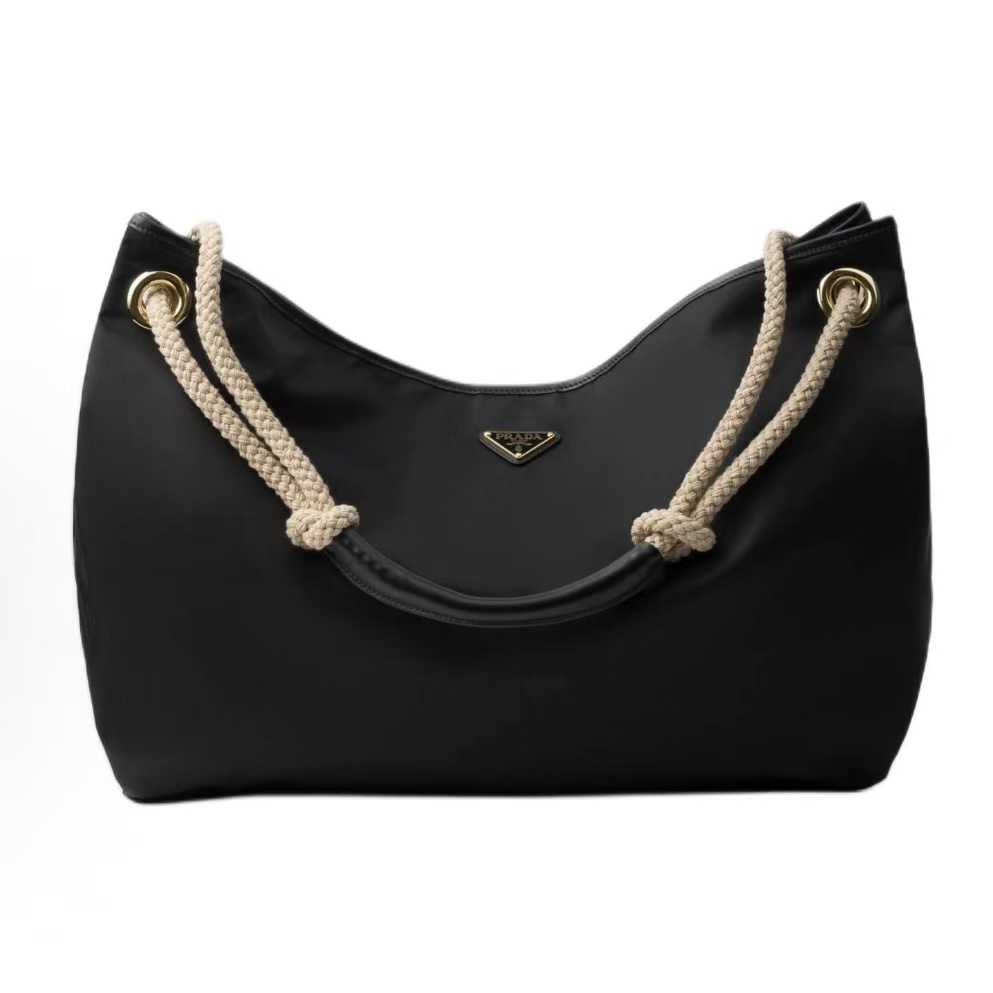 프라다 마리너 삼각 메탈 로고 나일론 숄더백 라지 1BC244 블랙
