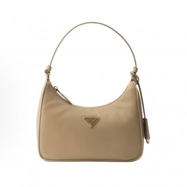 프라다 리에디션 트라이앵글 로고 나일론 미니 토트백 1N204M 카멜