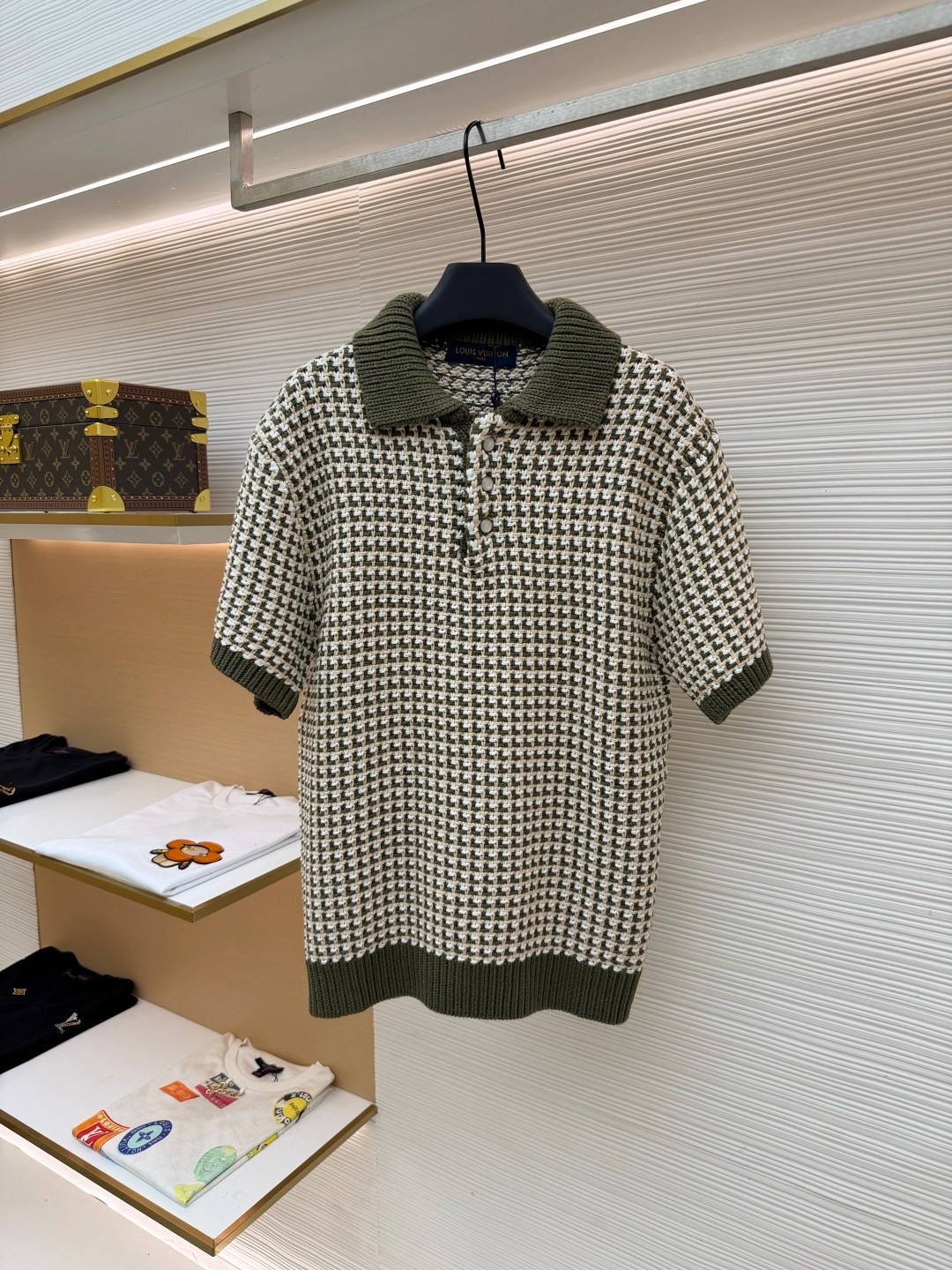 루이비통 배색 자카드 니트 반팔 폴로셔츠 (X공장)