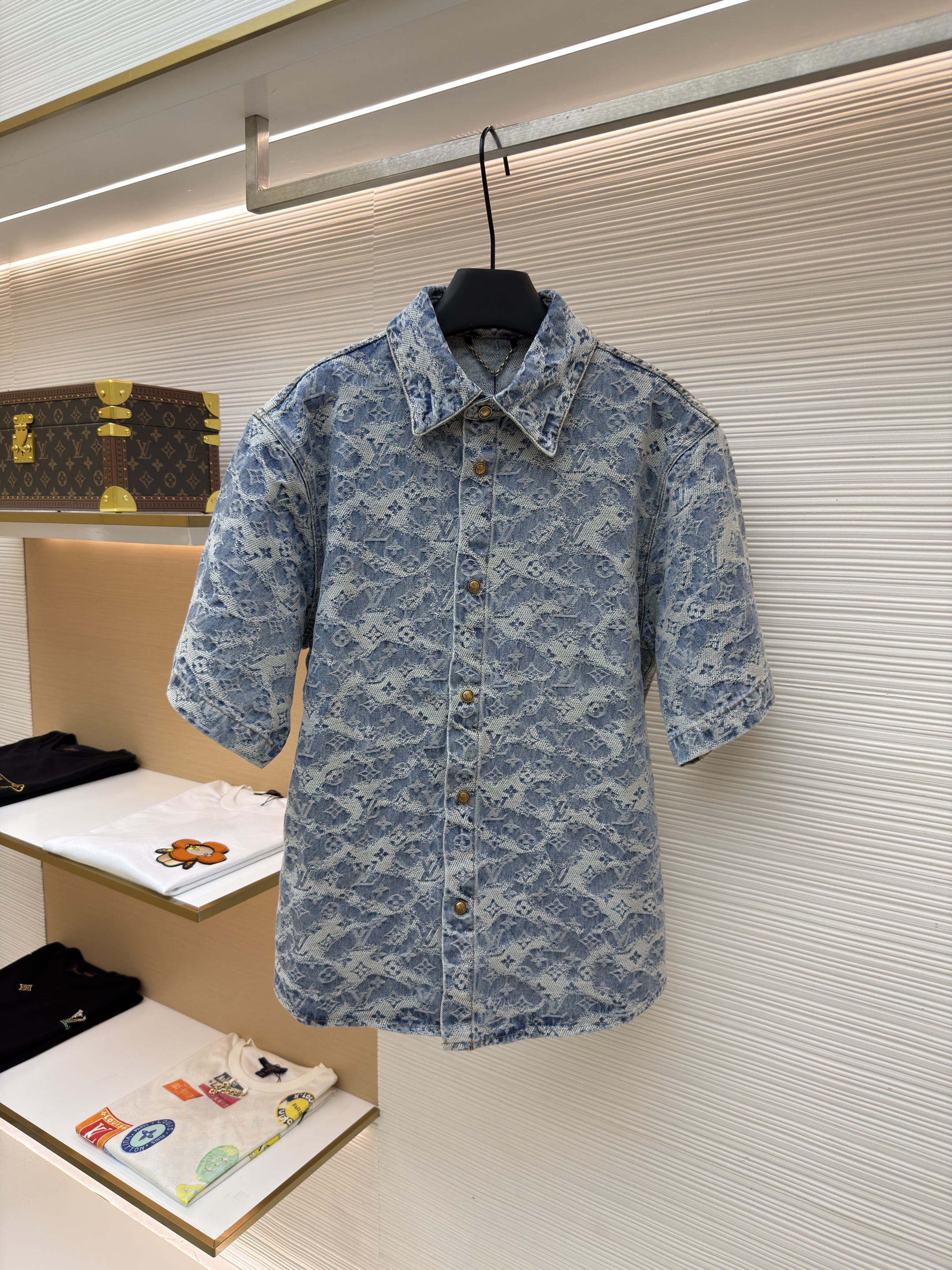 루이비통 레터 로고 플로팅 얀 자카드 데님 재킷 (X공장)