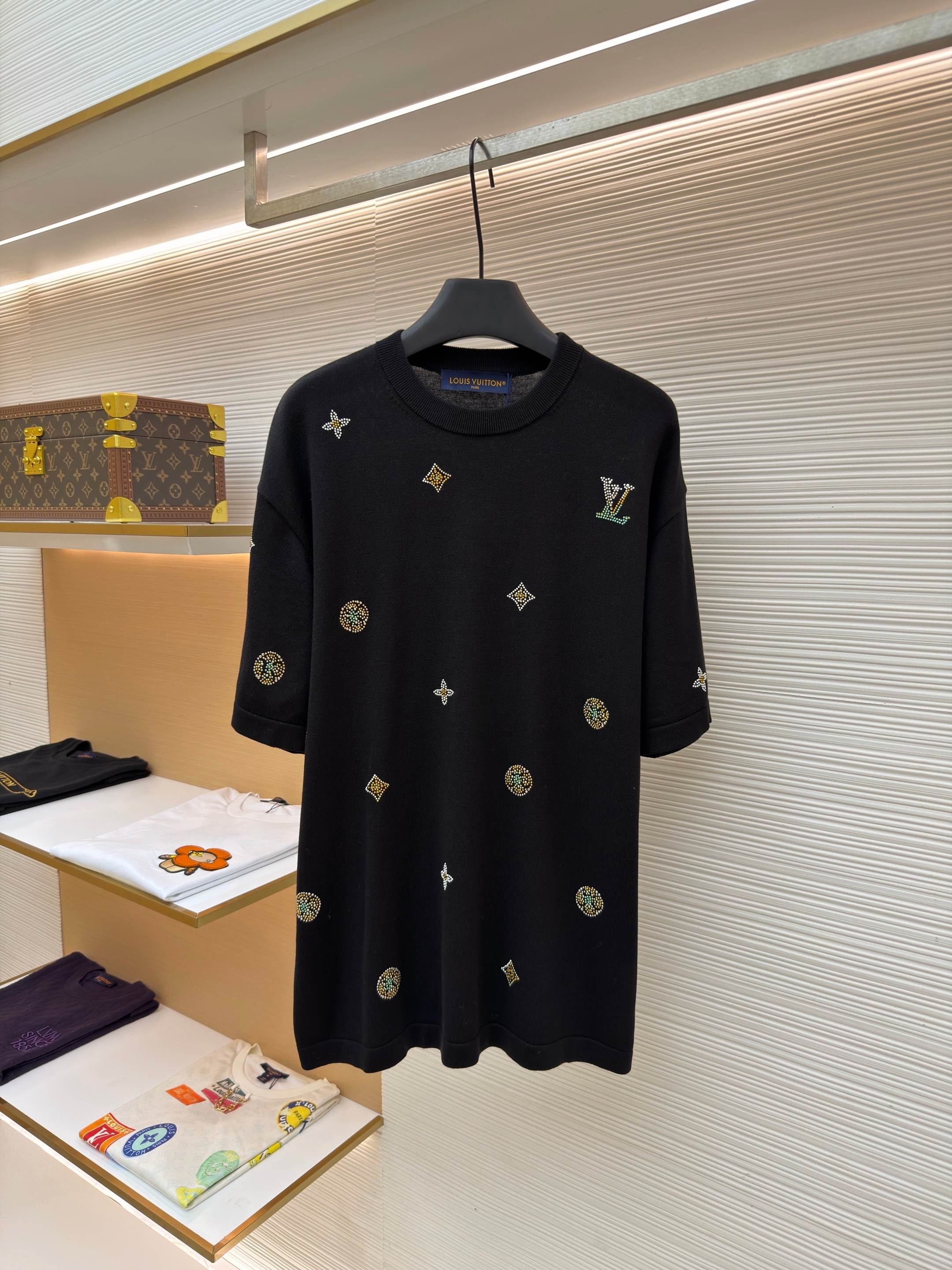 루이비통 핫픽스 자카드 로고 니트 반팔 티셔츠 (X공장)