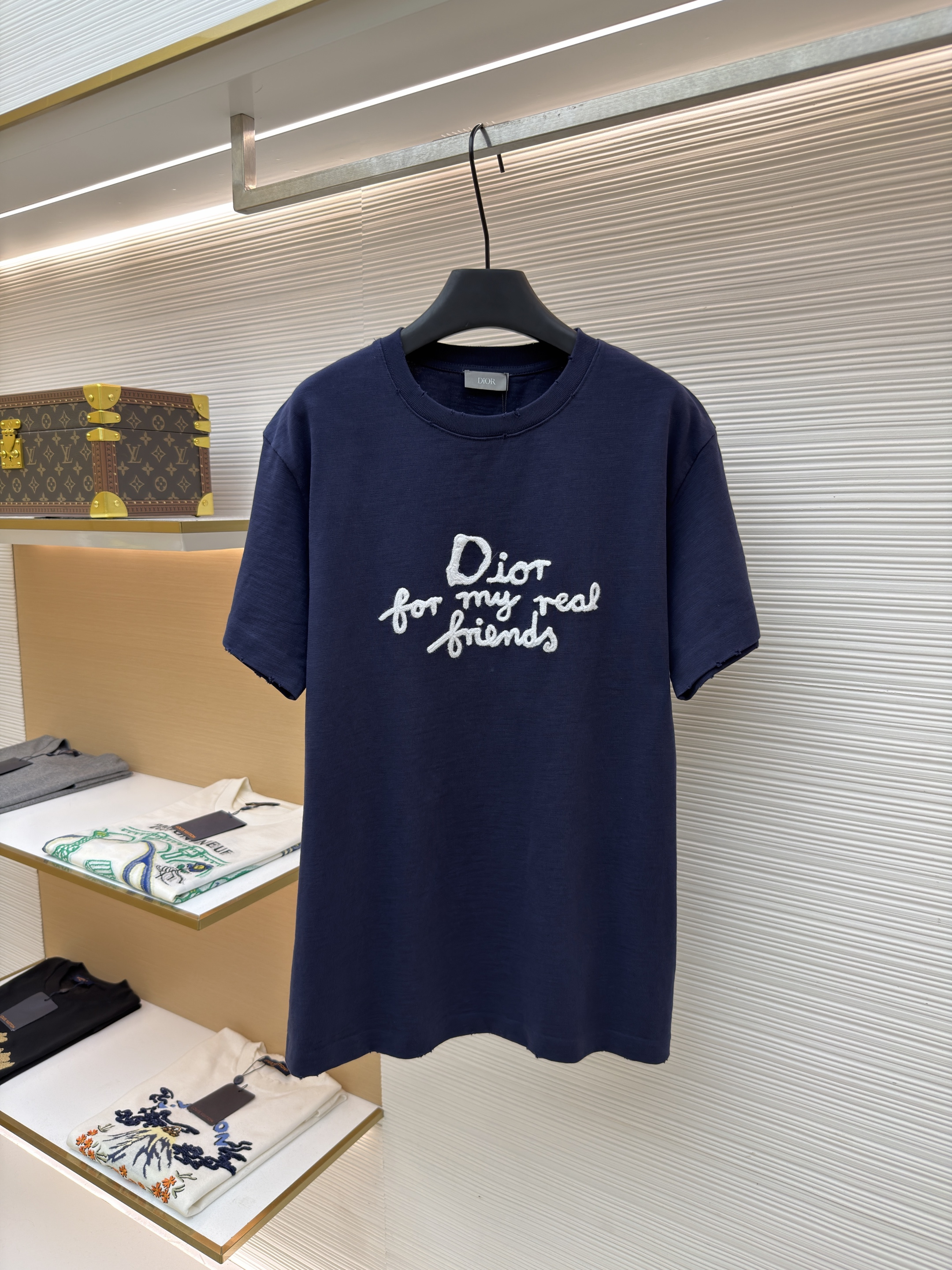 디올 타월 자수 로고 코튼 반팔 티셔츠 (X공장)