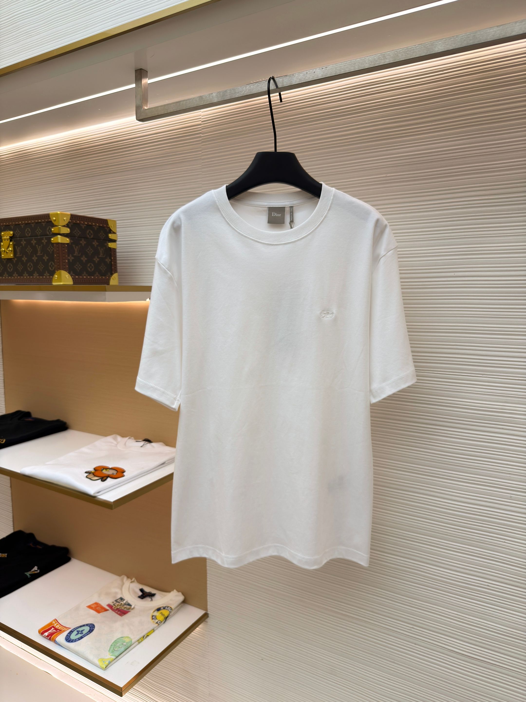 디올 미니 로고 자수 라운드넥 반팔 티셔츠 (X공장)