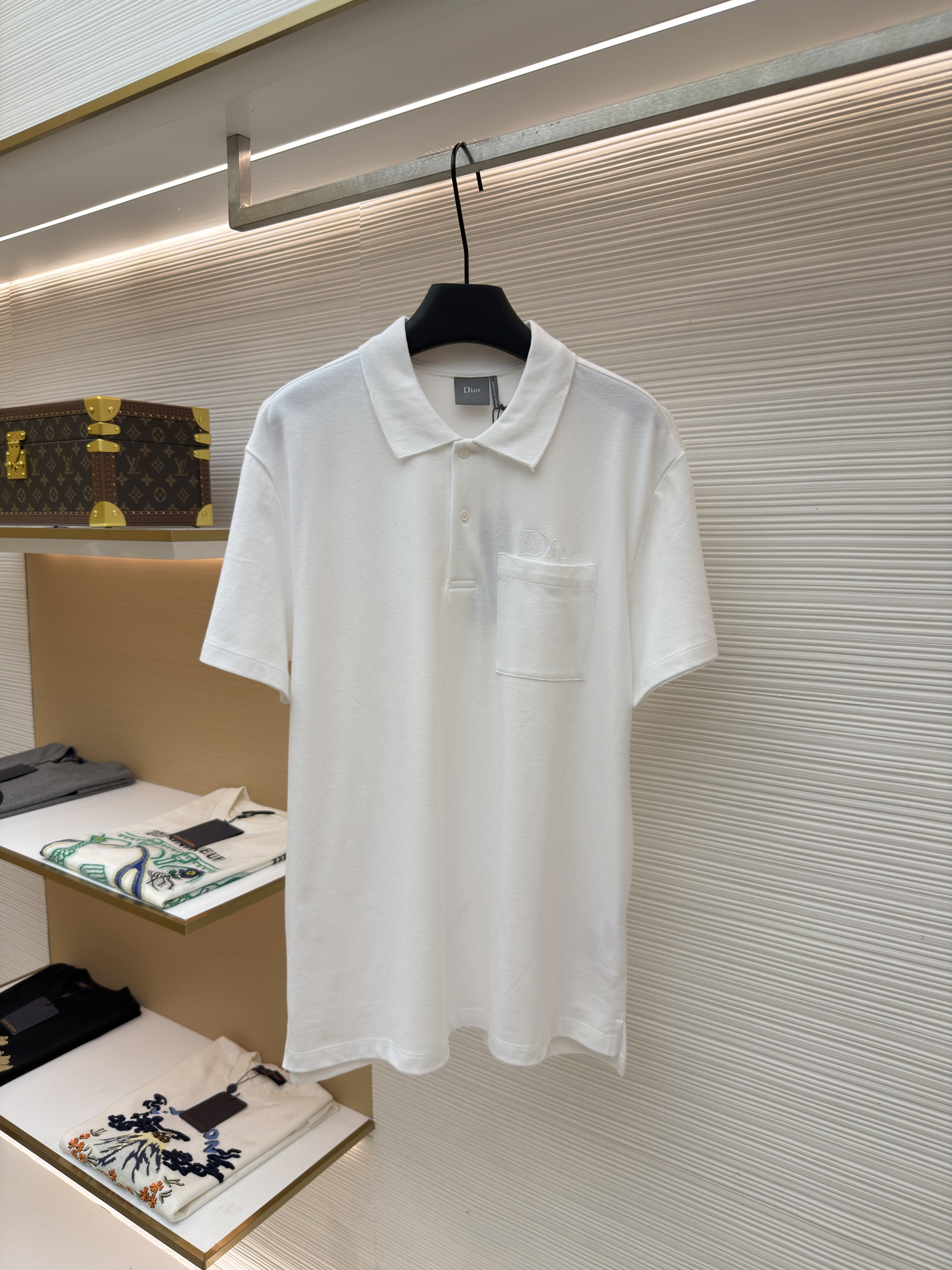 디올 피케 코튼 자수 반팔 폴로 셔츠 (X공장)