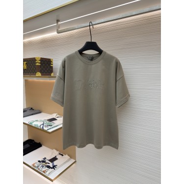 디올 콜라보레이션 로고 자수 코튼 반팔 티셔츠 (X공장)