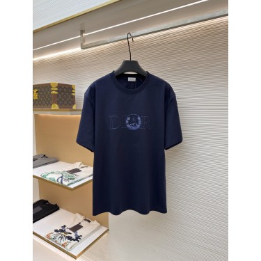 디올 블루 캣 자수 라운드넥 반팔 티셔츠 (X공장)