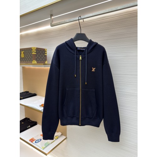 루이뷔통 레터 가죽 패치 로고 지퍼 후드티