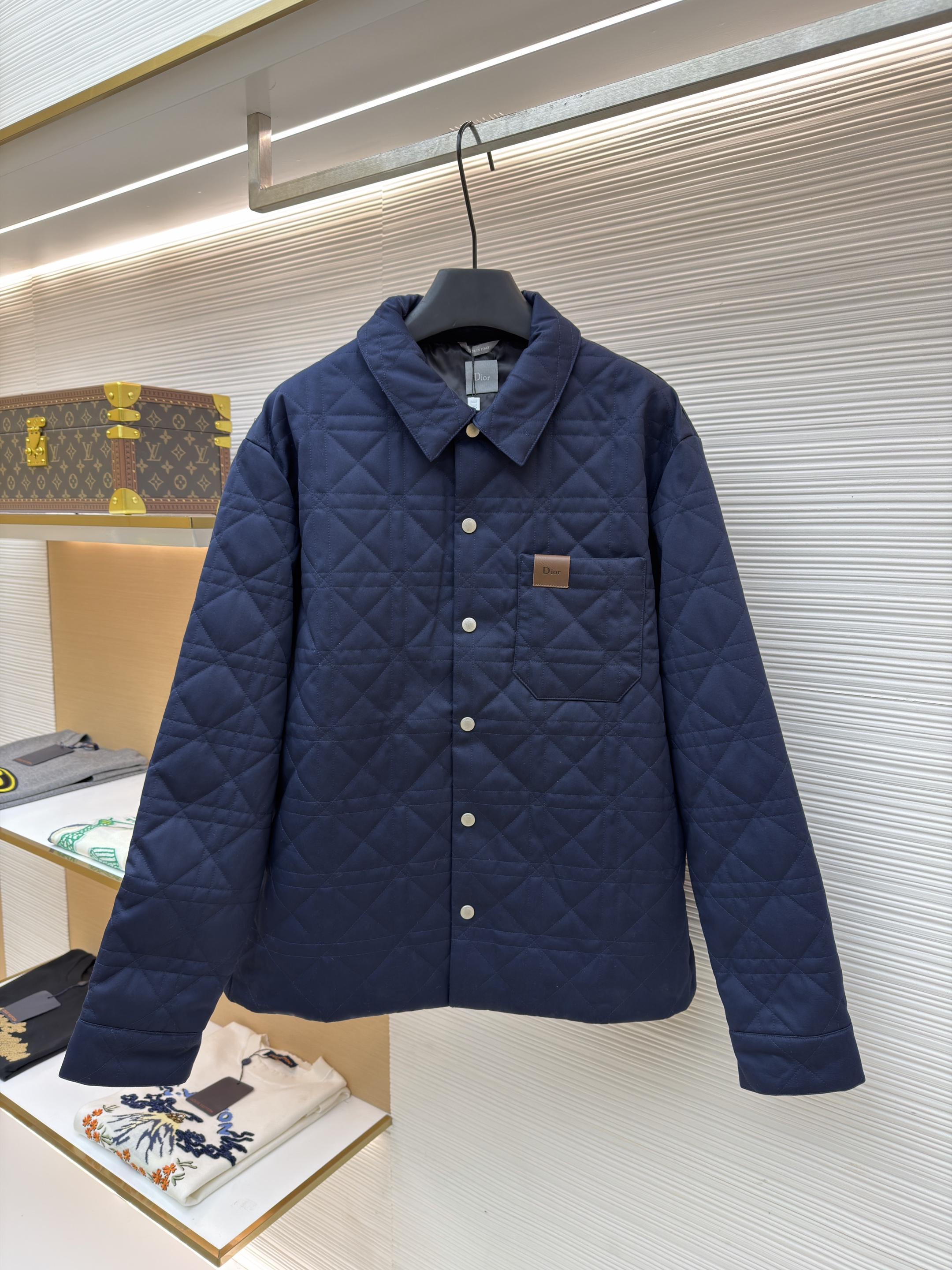 디올 Dior 까나쥬 패턴 가죽 패치 카라 자켓(X공장)