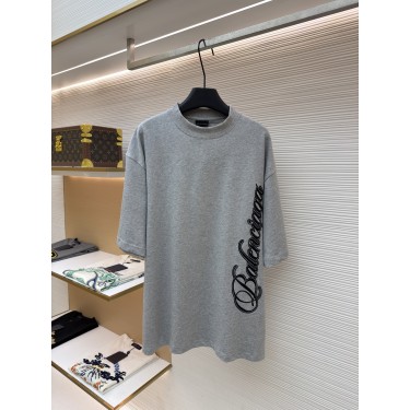 발렌시아가 Balenciaga 코튼 라운드넥 필기체 자수 반팔 티셔츠(X공장)