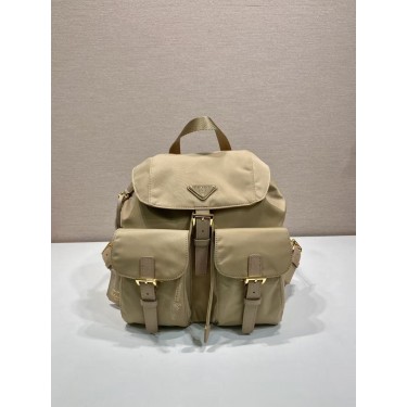 프라다  리나일론 백팩 사피아노 가죽 트리밍
