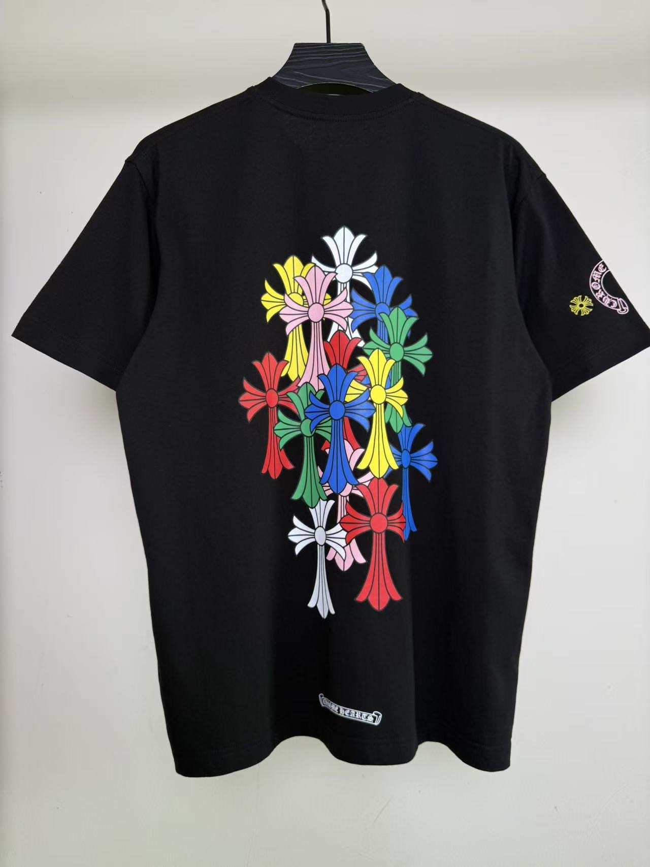 크롬하츠 컬러 크로스 반팔 티셔츠 블랙