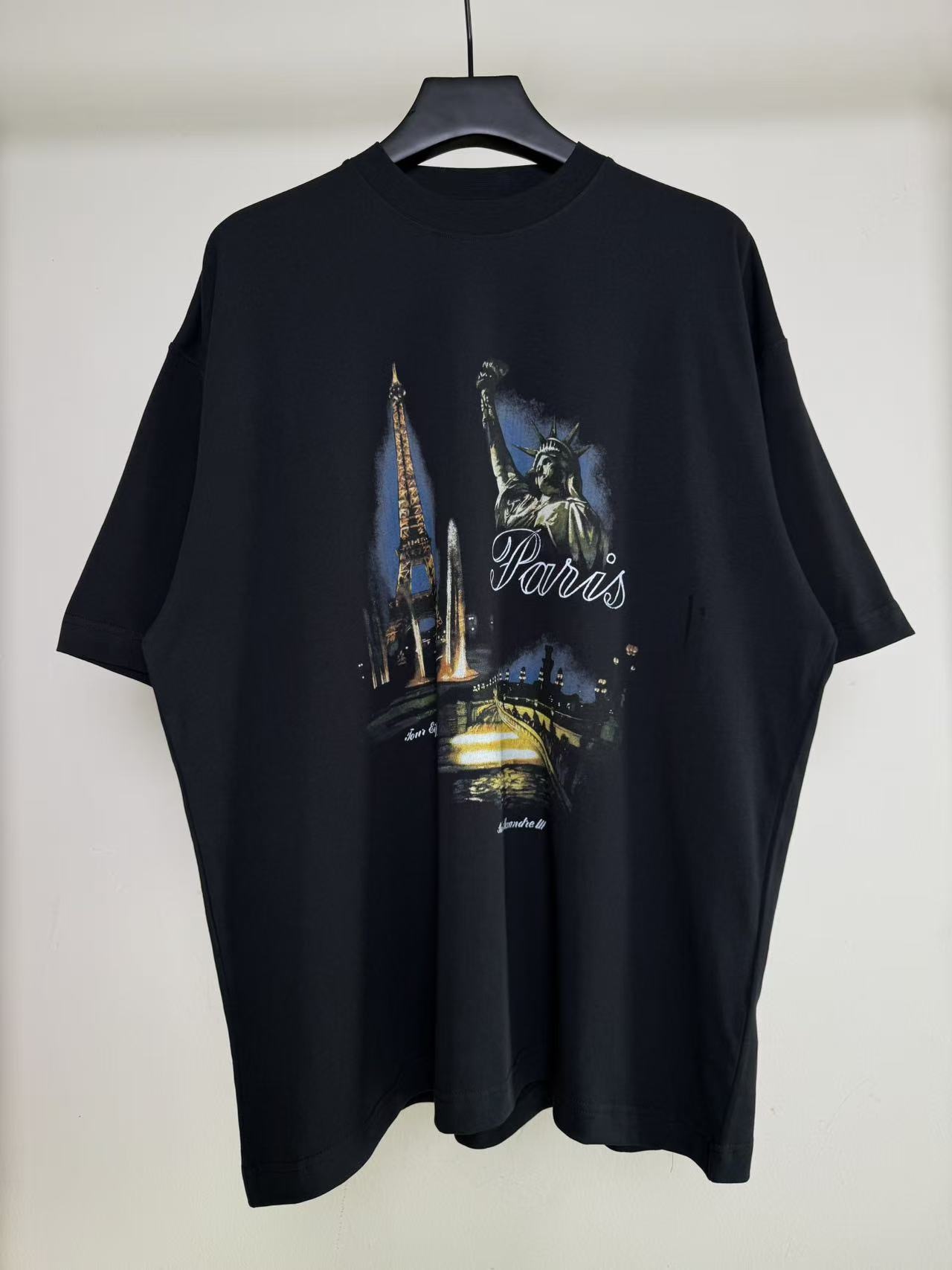 베트멍 파리스 로고 그래픽 반팔 티셔츠