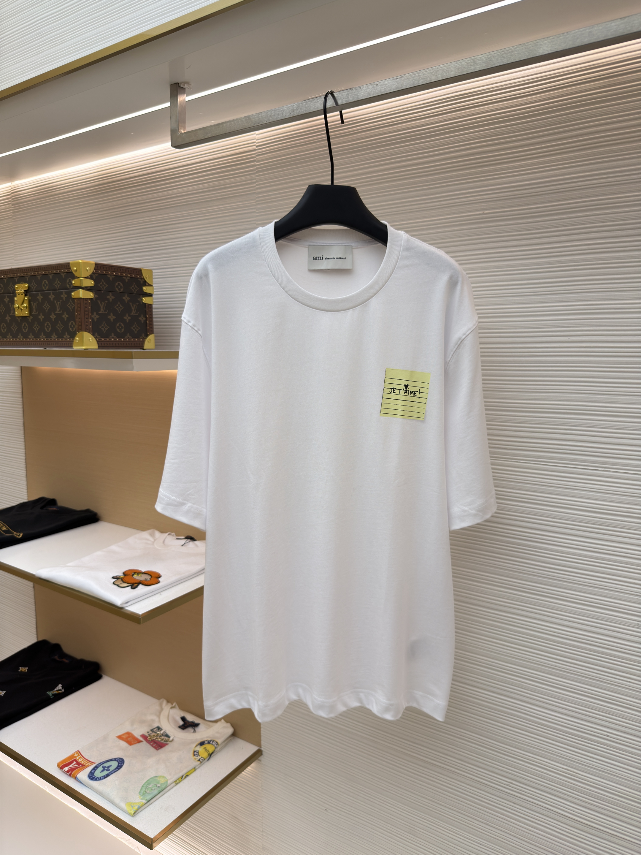 Ami Paris 메모라벨 자수 ADC 박시핏 티셔츠