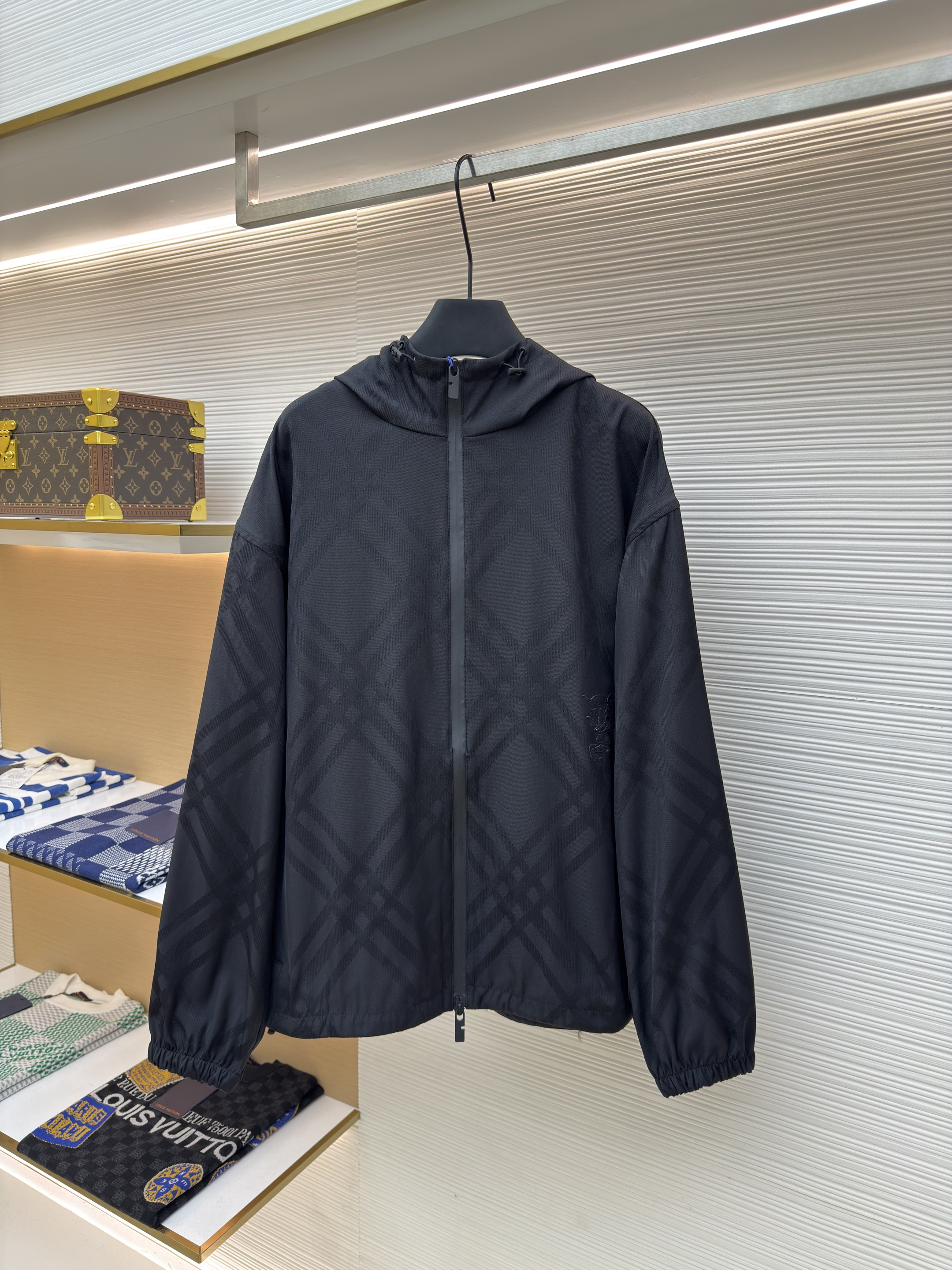 버버리 Burberry 자카드 트윌 체크 자수 재킷