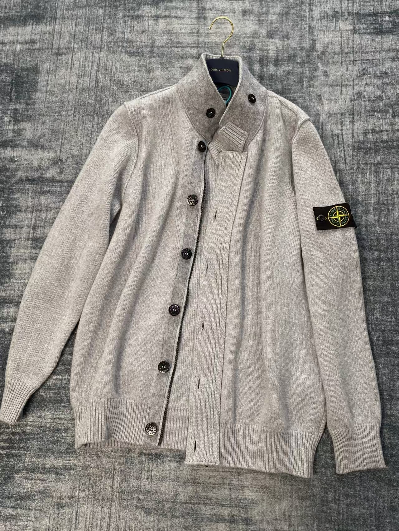 스톤 아일랜드 울 코트 그레이