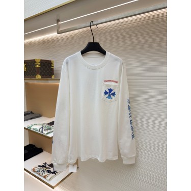 크롬하츠 도쿄 하라주쿠 한정판 크로스 프린트 긴팔 티셔츠